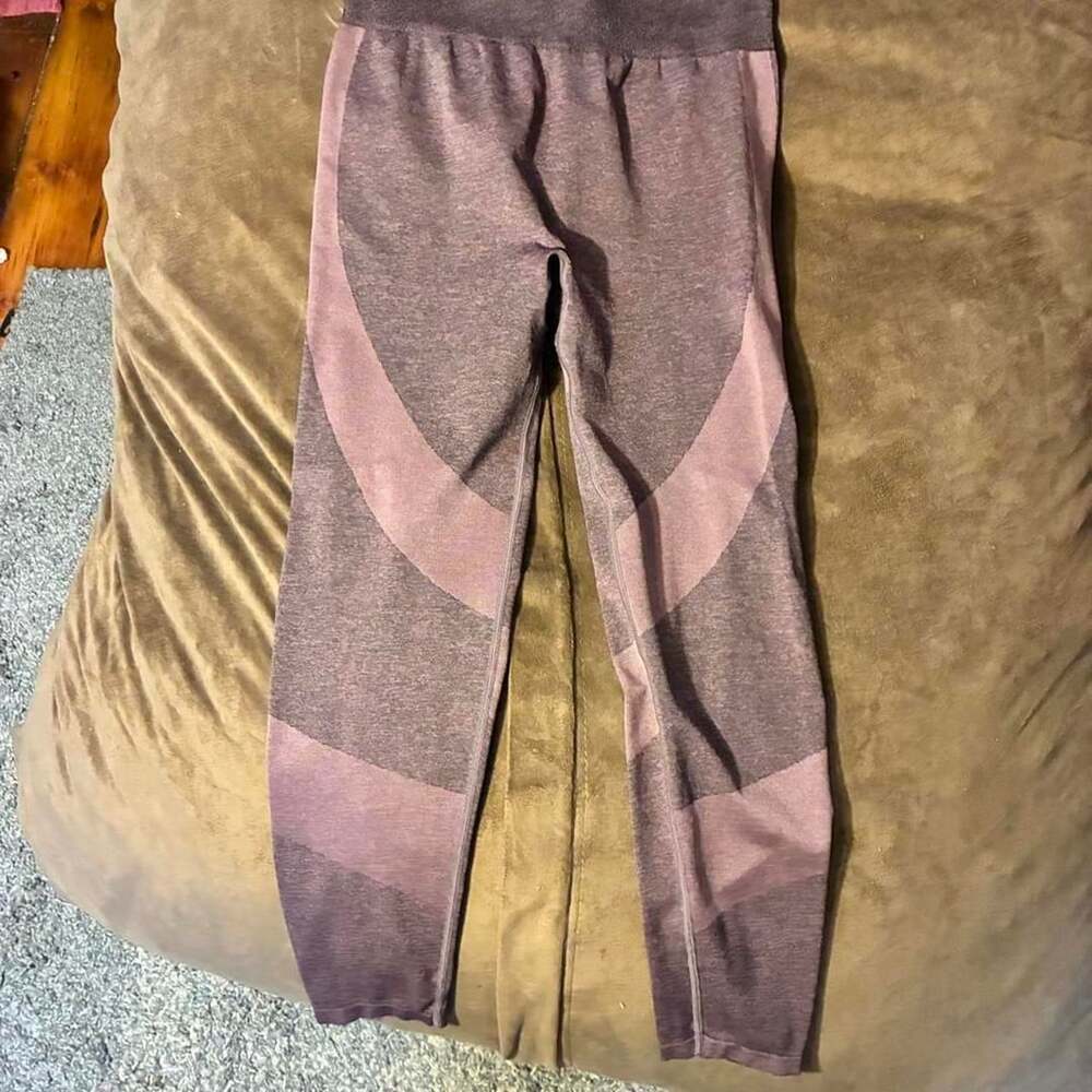 Victoria's Secret PINK Seamless Leggings Large Mauve Pink Colorblock